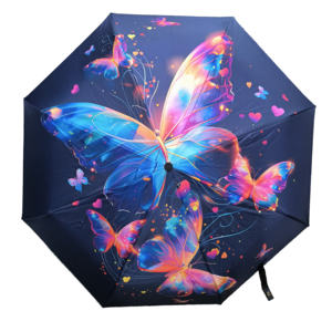 Ombrello Promozionale Personalizzato con <span class=keywords><strong>Stampa</strong></span> Integrale in Pongee, Logo Personalizzato, Compatto da Viaggio, Antivento, Pieghevole in Tre Sezioni - Product Image 1