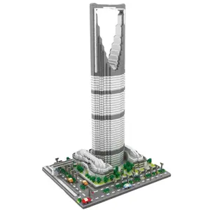 Torre de brinquedo para crianças, blocos de construção famosos para o reino da Arábia Saudita, quebra-cabeça criativo clássico de tijolo Lego, mais recente, 2024