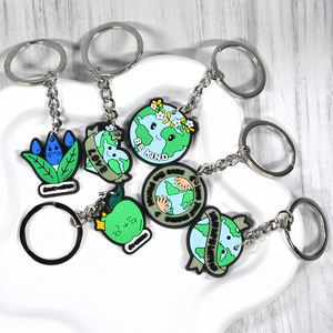 Quà lưu niệm cho quà tặng của công ty Hòa Bình Trái Đất <span class=keywords><strong>Keychain</strong></span> tùy chỉnh Anime Key Ring PVC móc chìa khóa quà Tặng mới lạ mặt dây chuyền móc khóa - Product Image 1