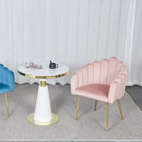 Chaise de salle à manger moderne et légère de luxe en velours à dossier large de haute qualité