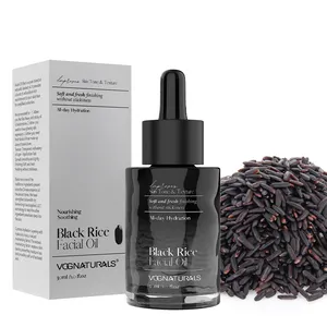 Private Label Black Rice Facial Oil Moisturizing Purify Skin Anti-Wrinkle Face Essential Oil
