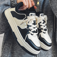 Chaussures Homme M088 – Nouveauté 2025 – Baskets Décontractées Polyvalentes pour Homme – Étudiant – Semelle Épaisse Antidérapante – Noir et Blanc – Chaussures de Sport pour Homme