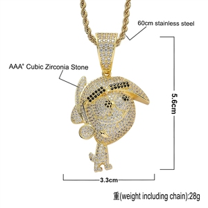 Nouveau Collier Hip Hop Pendentif Personnage Rébellion Anime Micro Sertie de Zircons Accessoires Bijoux Cadeau de Fête - Product Image 2