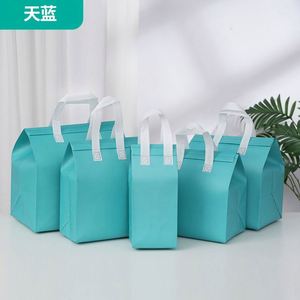 Bolsa de mano laminada con logotipo personalizado para publicidad de comida rápida, moda de verano no tejida, estilo Vintage para llevar - Product Image 3