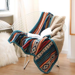 Chăn nỉ Sherpa Boho đặt may OEM ODM, chăn Aztec siêu mềm mại và ấm áp, chăn lông cừu flannel hai lớp - Product Image 5