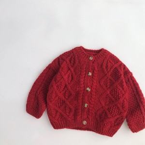 Hiver Toddler Enfants Filles Garçons Noël <span class=keywords><strong>Rouge</strong></span> Chunky Twisted Knit Single Breasted Oversized Cardigan Kids Knitted Sweaters - Product Image 1