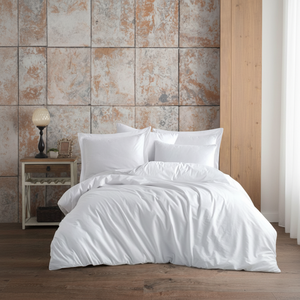 Juego de 4 piezas de ropa de cama Varol Battal Boy (King Size) Nevresim Takm 57 Tel-Beyaz, diseño sólido para uso doméstico - Product Image 3