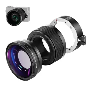 Lensa tambahan makro 2 in 1 18mm HD, sudut lebar 10x dengan tabung ekstensi, lensa sudut lebar untuk kamera G7X Mark III