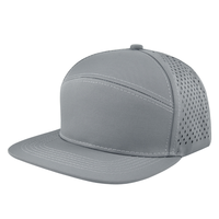 Casquette de baseball sport à 5 panneaux, broderie 3D, trous laser, imperméable, séchage rapide, logo personnalisé, casquette snapback unie hip hop pour hommes