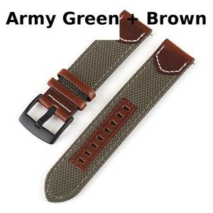 Bracelet de montre vintage en cuir et nylon, sangle en toile durable compatible avec les montres connectées 20 22 24 <span class=keywords><strong>mm</strong></span>, remplacement à dégagement rapide - Product Image 4