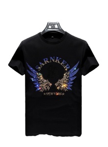 T-shirts en coton tricoté 100 % de qualité supérieure, coupe ample, style vintage, avec strass, imprimé léopard, respirants, best-sellers à prix abordable - Product Image 4