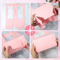Vente en gros de papier kraft double face étanche à l'eau, panier de fleurs portable avec poignée, boîte d'emballage cadeau pour bouquet créatif de vacances
