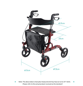 铝制轻质折叠式助行器，带座椅，适合老年人 - 一秒折叠，防水，高度可调 - Product Image 2