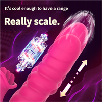 Hochwertiger Doppelfunktions-Teleskop-Leck-Stimulator, Wasserdichter Stoß-Klitoris-Stimulator, Intelligenter Vibrator mit Vibrierender Zunge, Sexspielzeug