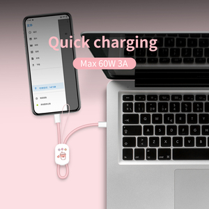 Cable de Carga para Llavero al Precio Más Bajo |   Cable de Datos Tipo-C de Carga Rápida de 60W |   Cable de Carga Rápida 2 en 1 Portátil para Wsrit - Product Image 3