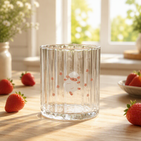 Gobelet en verre créatif à motif animalier graffiti dessin animé, en borosilicate transparent, résistant aux hautes températures, pour petit-déjeuner et latte