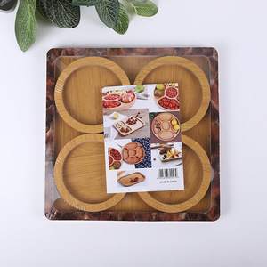 Ensemble de 4 plateaux de service en bois de Noël, assiettes à fruits pour les fêtes, décoration pour la maison et les dîners - Product Image 4