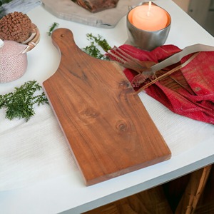 Planche à découper en bois d'acacia Planche à découper en bois 35.5x15x1.6 cm Pizza Viande Pain Planche de service - Product Image 5