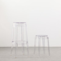 Chaise de tabouret en plastique transparente en cristal clair à des prix abordables vente en gros