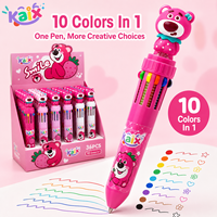Stylo Gel Multicolore KAIX Ours Mignon avec Logo Personnalisé, 10 Couleurs, Embout en PVC Souple, Lot de 36 Pièces pour Récompenses Scolaires