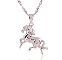 Bijoux cheval en argent sterling 925, collier avec pendentif animal de cheval