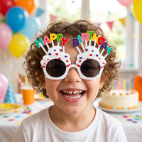 Neuartige Cupcake-Geburtstagsparty-Brillen Lustige Kuchenförmige Sonnenbrillen für Kinder und Erwachsene Geburtstagsparty-Geschenke Foto-Requisiten