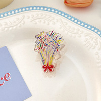 Pince à cheveux YJL personnalisée, colorée, effet feux d'artifice, tendance, en acrylique transparent, petite, accessoires pour cheveux pour filles