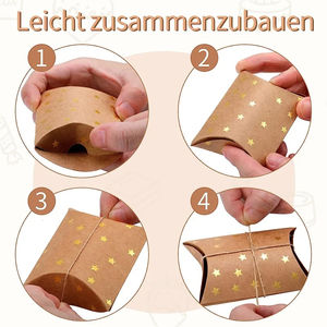 Barato al por mayor regalo de <span class=keywords><strong>Navidad</strong></span> caja de dulces caja de almohada de papel Kraft <span class=keywords><strong>para</strong></span> favores de boda decoraciones de fiesta - Product Image 3