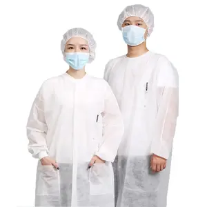 OEM Service Acceptable Pack Of 10pcs Dust Proof Disposable Gowns White Or Blue Disposable Blouse