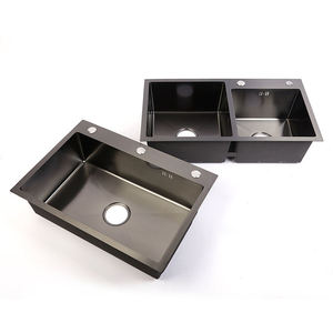 Évier de cuisine encastré artisanal moderne en acier inoxydable, double vasque en acier inoxydable épaissi de grande capacité - Product Image 5