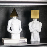 Offre Spéciale moderne maison décorations de gymnastique plus récent géométrique décoratif résine buste ornement Art déco Design pour les anniversaires