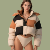 Veste de luxe personnalisée matelassée courte 800FP extérieur de haute qualité Softshell hiver personnalisé femmes veste dame vers le bas femmes manteaux