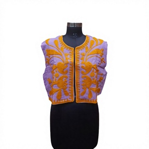 เสื้อแจ็คเก็ตปักลายดอกไม้สวยงาม ฟรีไซส์ สำหรับงานแต่งงานฤดูหนาว ผ้าฝ้ายระบายอากาศ เป็นมิตรกับสิ่งแวดล้อม ปักลายแบบซูซานี ติดกระดุม ถักนิตติ้ง - Product Image 1