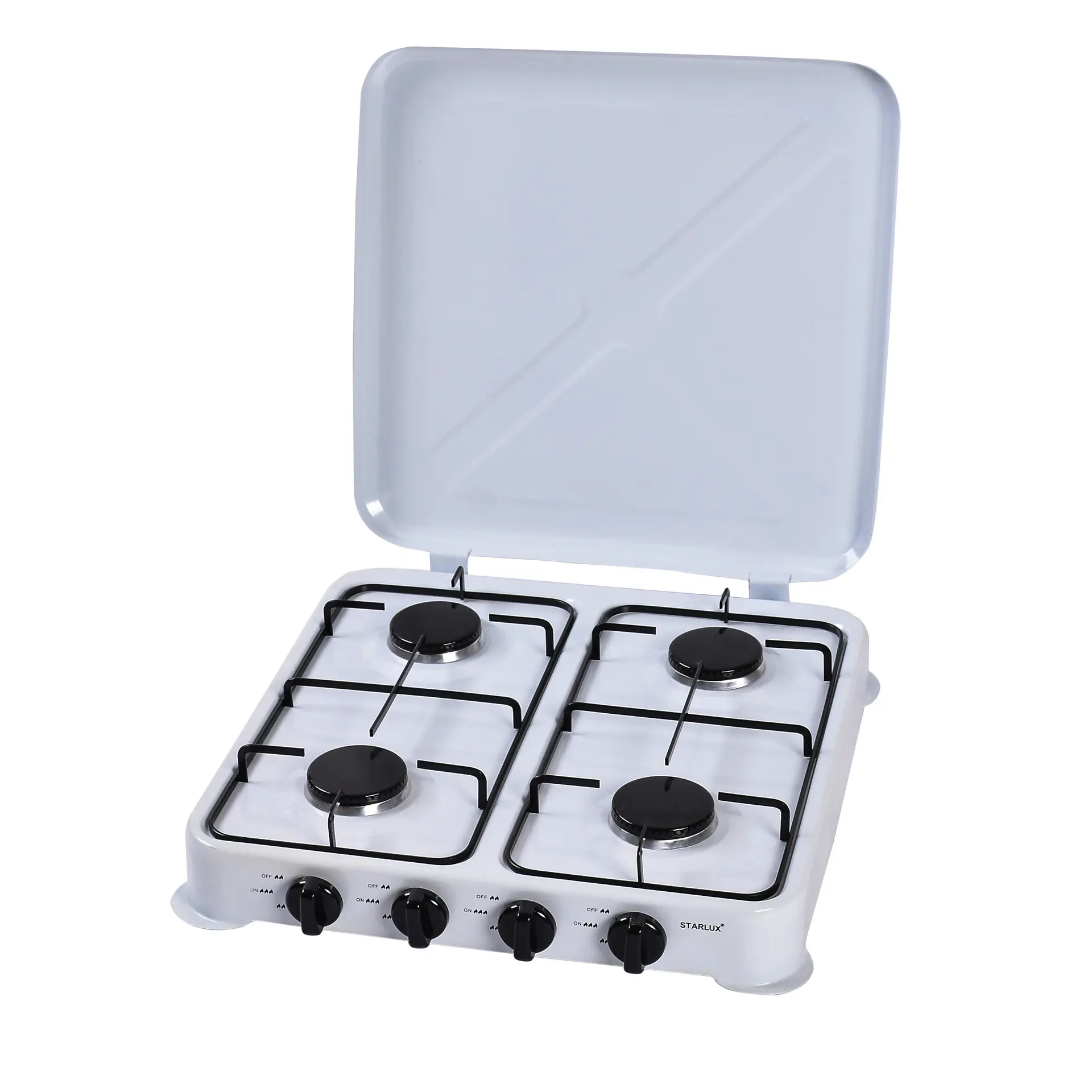 Atacado barato metal 4 queimadores cozinha cooktop mini fogão camping portátil fogão da pelota do gás com tampa