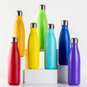 Water Bottle Insulated Wholesale Colorful Powder Coating Insulated Stainless Steel Cola Shaped Drinking Water Bottle For Keep Hot And Cold Water