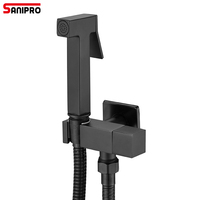 SANIPRO Ensemble douche, toilette et bidet hygiénique en cuivre pour salle de bain, avec pulvérisateur de bidet portatif à eau froide uniquement