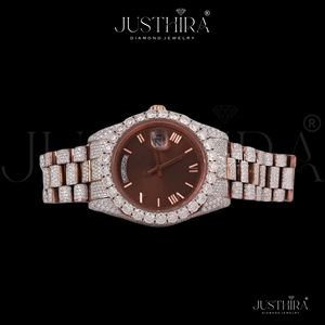 Eco Friendly Fashion Moissanite Diamond Quartz <b>Watch</b> <b>Women</b> Luxury Crystal Dial Stainless Steel Band <b>Watch</b> Available At Low Price - Product Image 4