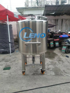 304 / 316 Acier inoxydable sanitaire 100L 200L <span class=keywords><strong>300L</strong></span> Réservoir de stockage de produits chimiques ouvert mobile liquide avec roue - Product Image 6