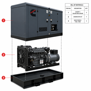 Groupe électrogène diesel silencieux Cummins refroidi par eau / Weichai avec ATS triphasé 50-70 kVA, faible bruit, enceinte insonorisée - Product Image 4