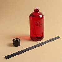 Diffuseur de parfum en roseau de haute qualité, écologique, personnalisé, luxueux, 500 ml, 1000 ml, parfum frais, bouteille en verre rouge, décoration intérieure