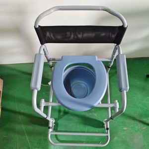 Chaise de toilette portable et détachable pour personnes âgées avec roulettes, convertible en chaise de douche et de toilette, déambulateur pliable multifonctionnel - Product Image 1