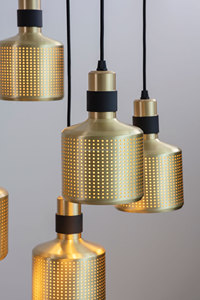 Abat-jour en métal bronze antique 3 lampes suspendues 5 lampes à <span class=keywords><strong>suspension</strong></span> en <span class=keywords><strong>grappe</strong></span> Style nordique maison hôtel salon lustre rétro - Product Image 3
