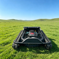 Tondeuse à gazon sur chenilles grande puissance 27HP, robot tondeuse sur chenilles et 360 °   Tondeuse à gazon télécommandée rotative pour grandes propriétés