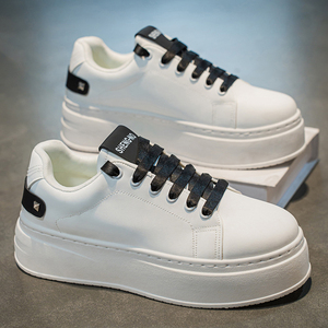 Chaussures décontractées tendance pour hommes 39-44, nouvelles, respirantes, blanches, à semelle épaisse et rehaussée, polyvalentes et à la mode - Product Image 2