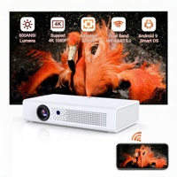 Projecteur de cinéma maison intelligent 1080P pour jeux vidéo, 600 ANSI lumens, rechargeable, sans fil, pour tablette et téléphone