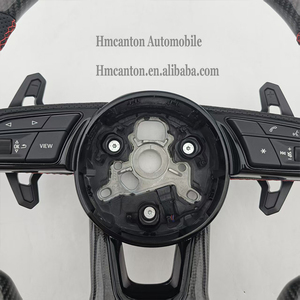 Volante Deportivo de Fibra de Carbono y Cuero Perforado para Modelos Audi A3 A4 A4L A5 A7L A8 Q5 Q7 B9 A6 R8 - Product Image 5