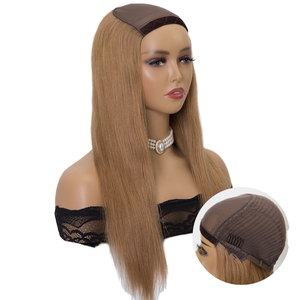 Nouvelle perruque chapeau de conception innovante, pré-coupée, à couches, en cheveux humains Remy traités de qualité supérieure, vierges européens, <span class=keywords><strong>blond</strong></span> clair brun, densité moyenne 150% - Product Image 1