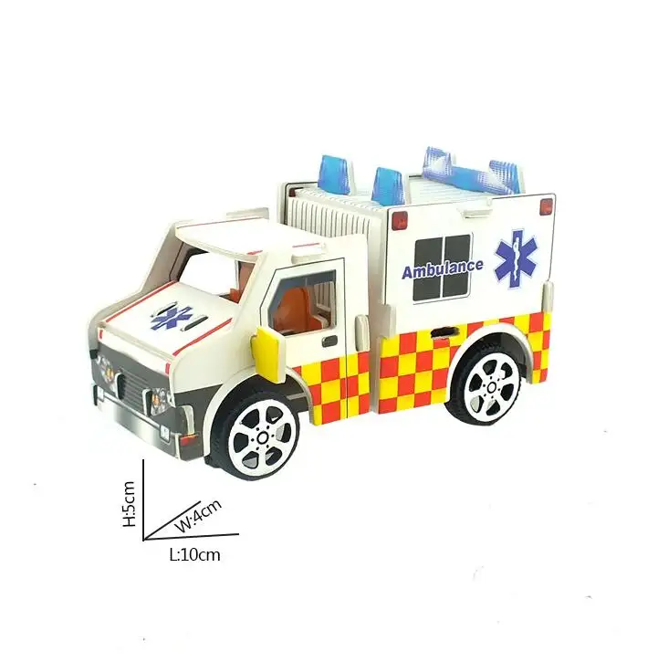 Em promoção quebra-cabeças de papel DIY para crianças educação precoce ambulância 3D para presentes