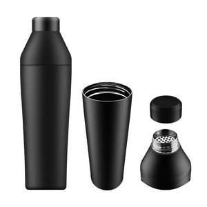 Tumbler e <span class=keywords><strong>Shaker</strong></span> isolati sottovuoto con rivestimento in polvere <span class=keywords><strong>nero</strong></span> a doppia parete - Product Image 1