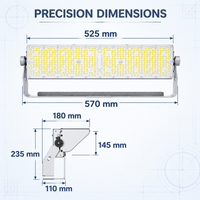 Projecteur LED industriel asymétrique à faisceau large de qualité supérieure 400W 500W pour bateaux marins / architecture / arènes / ponts